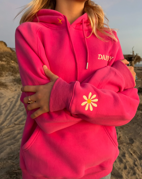 Hoodie dengan Sentuhan Merah Jambu